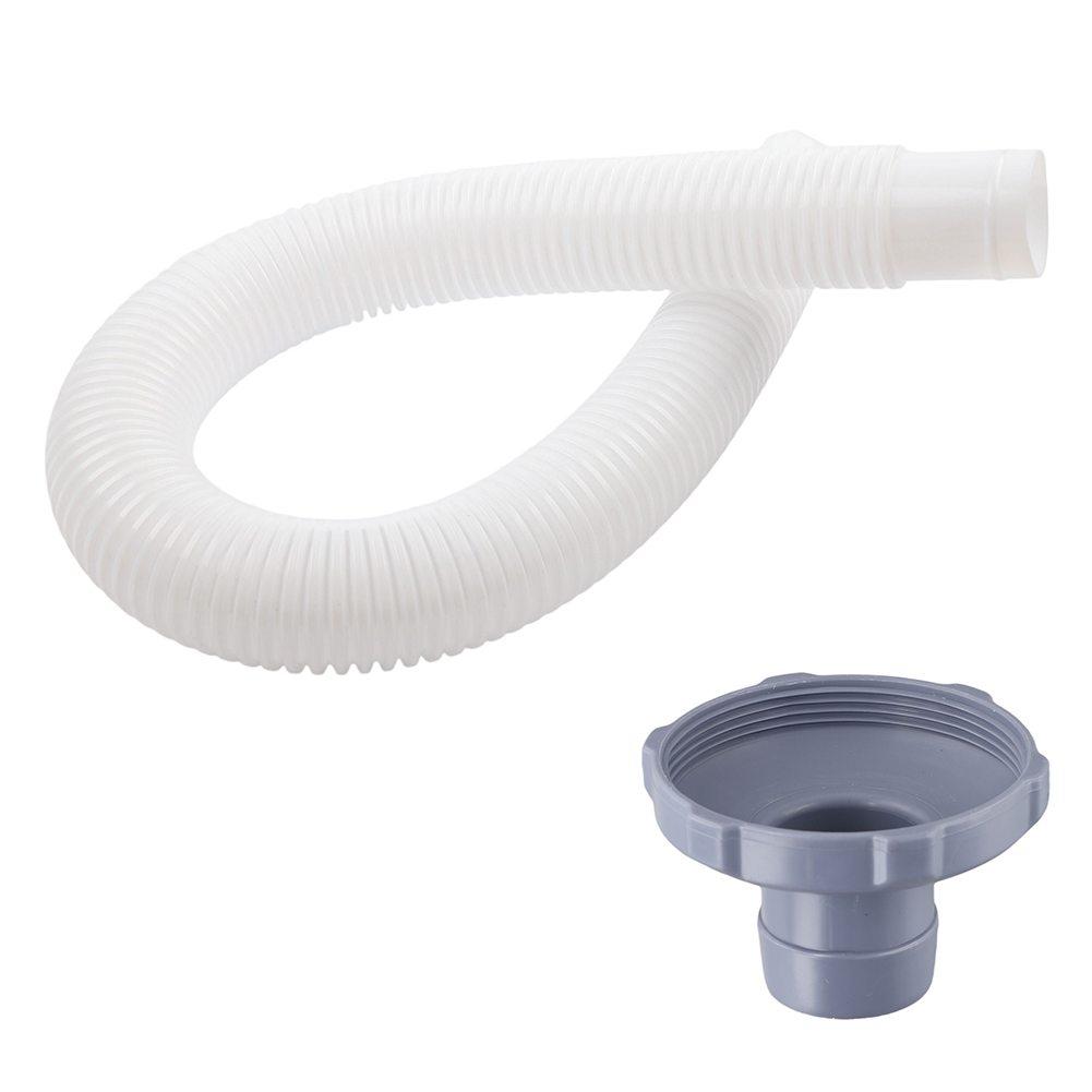 Grauer Wellen-Pool-Skimmer-Schlauch mit Adapter 25016 11238 Für einfache Installation Lecksichere Verbindung Schwimmbadausrüstung