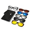 TR90 5-Piece Magnetic Clip-On Polarized Sunglasses Set with Pouch for Men & Women