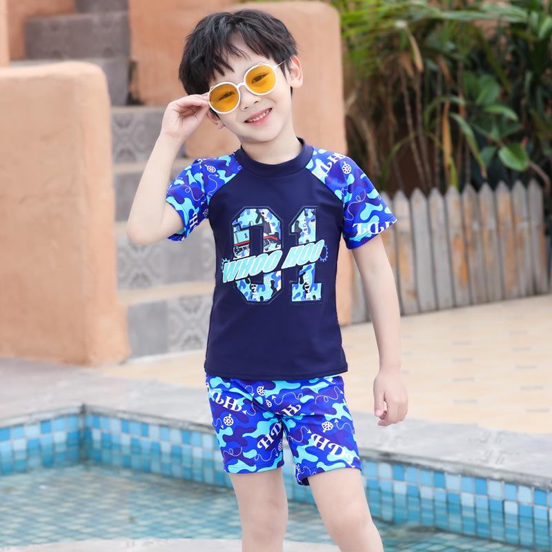 

Комплект быстросохнущего купальника для мальчиков: Новый стиль, для детей среднего и старшего возраста, готово для горячих источников 5XL синий