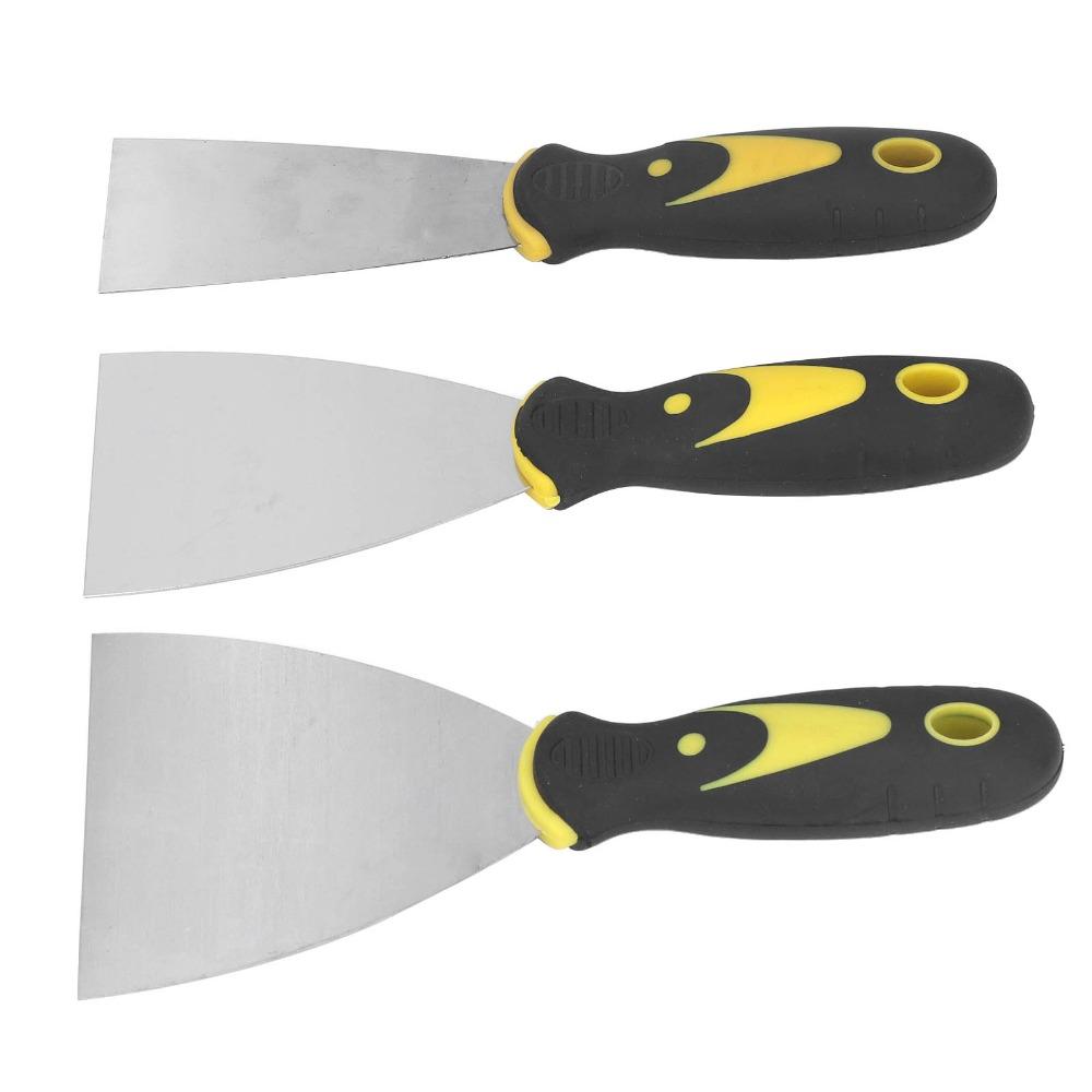 3PCS Drywall Finishing Putty Knife Set Stainless Steel Spackle Knife  for Patching and Painting