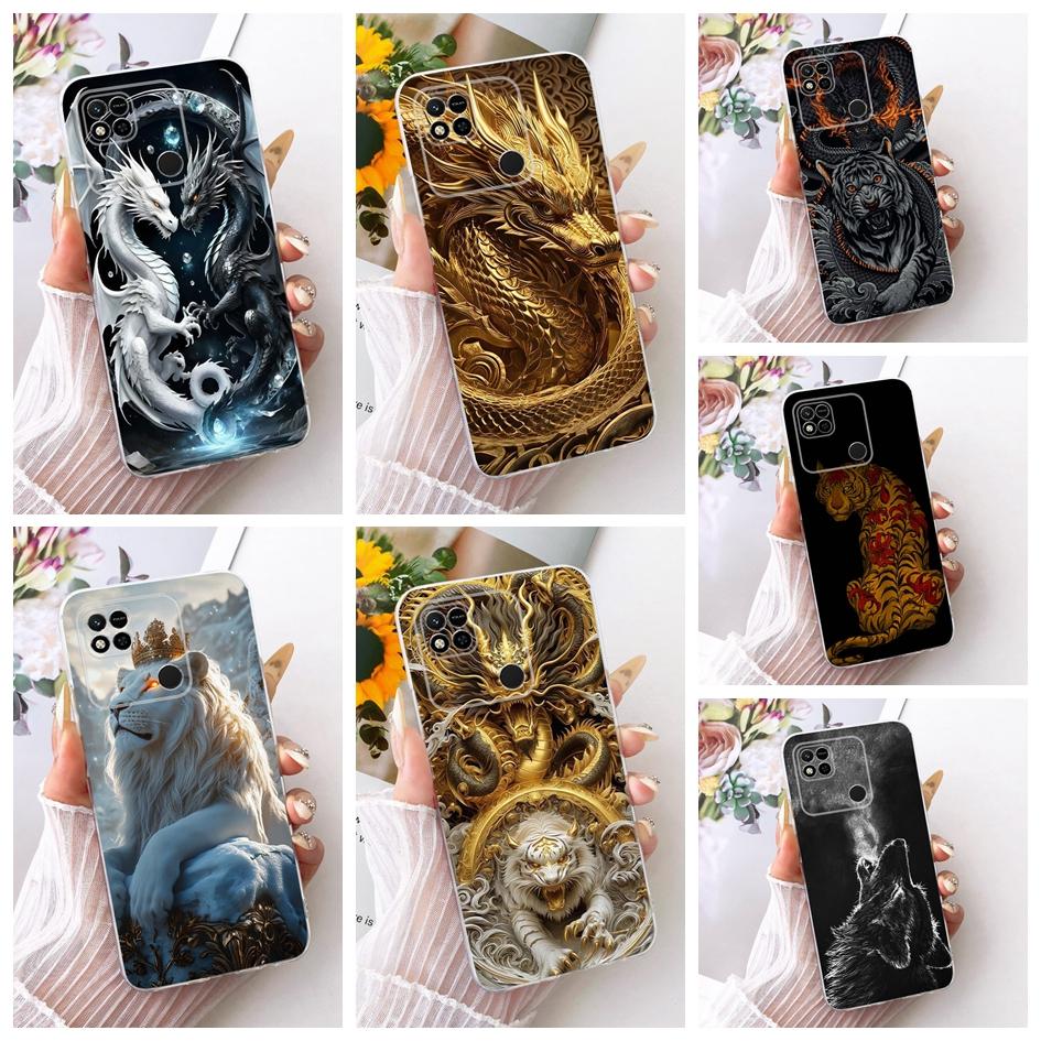 For Xiaomi Redmi 10A Case Cool Cartoon Dragon Lion Wolf Cover Soft Silicon Clear Bumper For Xiaomi Redmi 10A Sport Redmi10a Capa