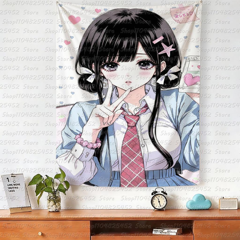 Kawaii Huisdecoratie Wandkleed Schattig Huisdecoratie Wandkleed Anime Meisje Wandkleed Schattig Meisje Wandkleed