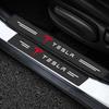 4Pcs Carbon Fiber Car Doorsill Stickers Protect Film Auto Styling For Tesla Model 3 S X Y Style Roadster Invader Coil Mod WYE K80