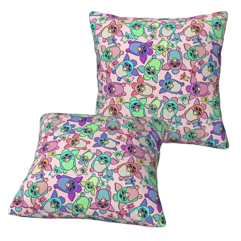 Furby Army 2 Pcs Square Pillowcase Pillow Cover Cushion Decor Comfort Throw Pillow For Home Living Room