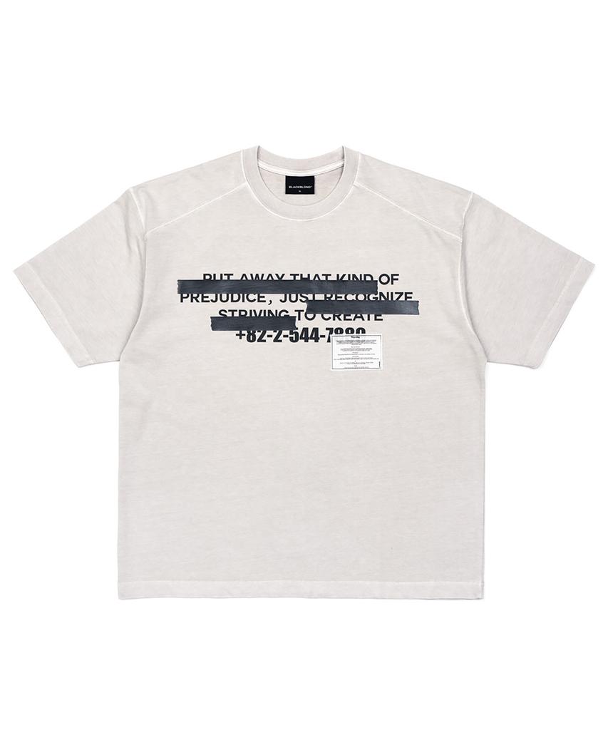 BLACKBLOND Vividi Hidden Slogan Pigment Short Sleeve T-Shirt (Sand)