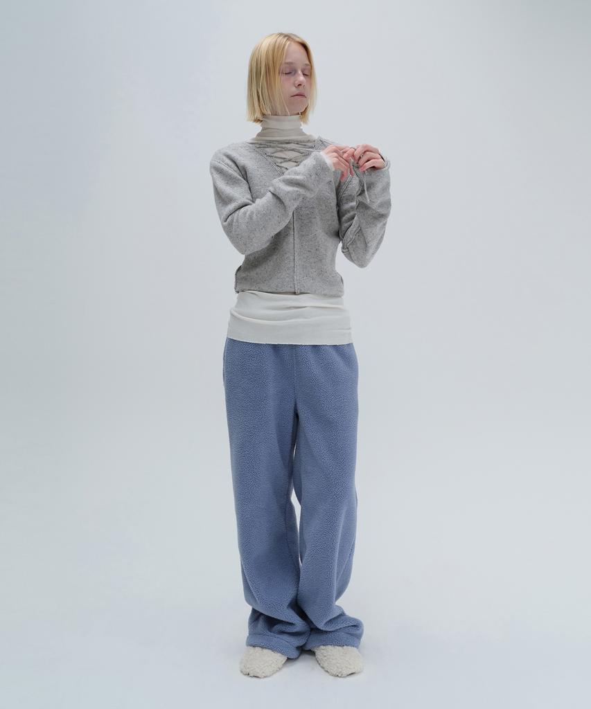 Daiaegeuneol V Neck Lace Up Knit (Grey)