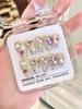 10pcs/set Handmade Wearable Nails Gold Super Shiny Nail Stickers