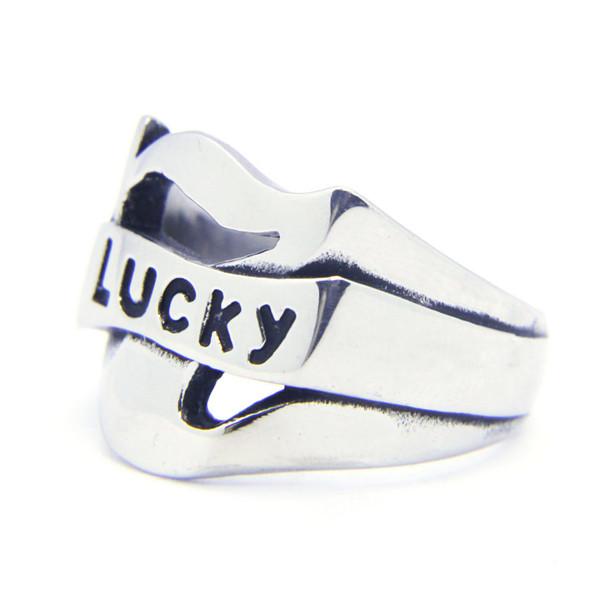 

Drop Ship Size 7~13 Cool Lucky 7 Biker Ring 316L Stainless Steel Jewelry Fashion Polishing Biker Ring 13