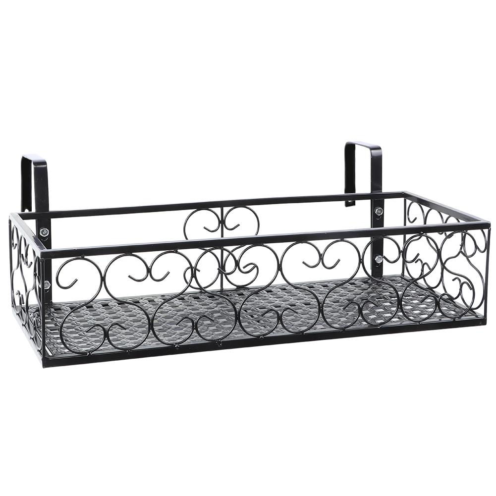 Iron Balcony Hanging Flower Rack Pot Stand with Strong Bearing Capacity,  and  -lasting for Yard Fence, Balcony Garden, Balcony Railing