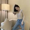 Women Sexy V-neck Pullover Sweater Stretch Slim Solid Warm Knitted Bottoming Shirt Coat