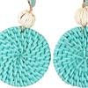 Boho Chic Rattan Earrings with Tassel Detail