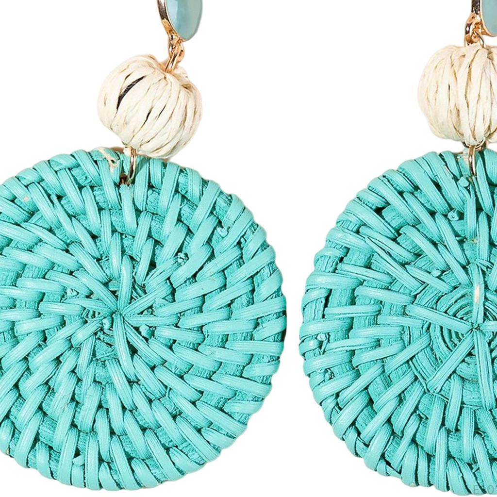 Boho Chic Rattan Earrings with Tassel Detail