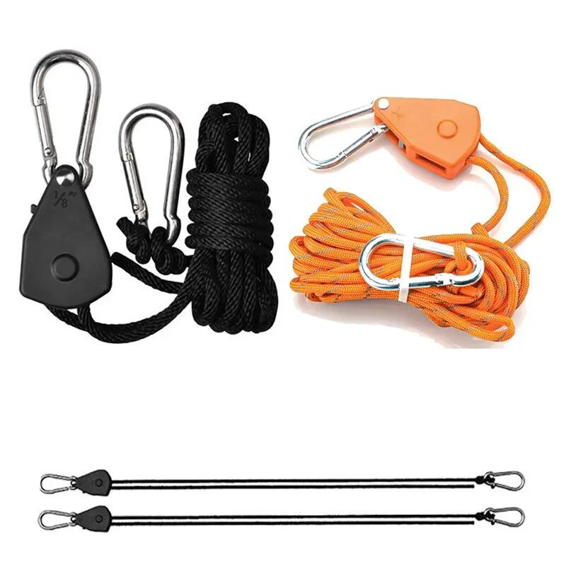Outdoor Camping Tent Windproof Rope Adjustable Buckle Canopy Pull Rope Pulley Tightener Adjustable Lifting Hanging Rope