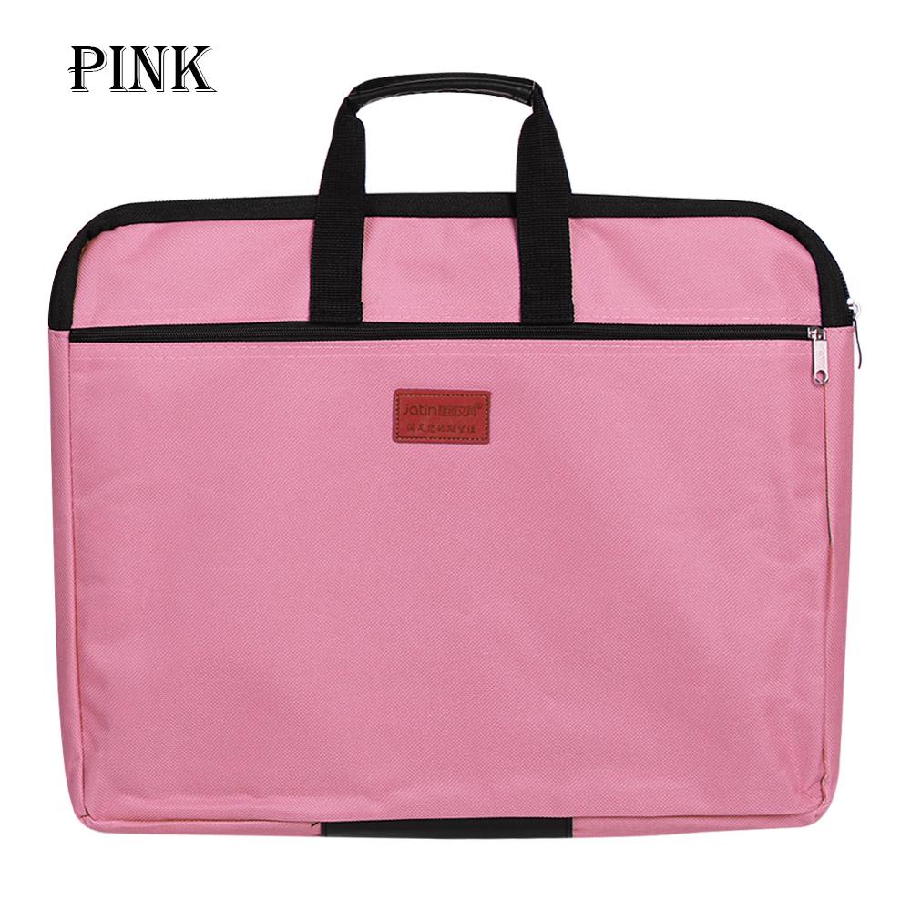 Big Capacity Double Layers A4 Document Bag File Folder Holder With Handle Zipper Waterproof Canvas Handbag For Business Document