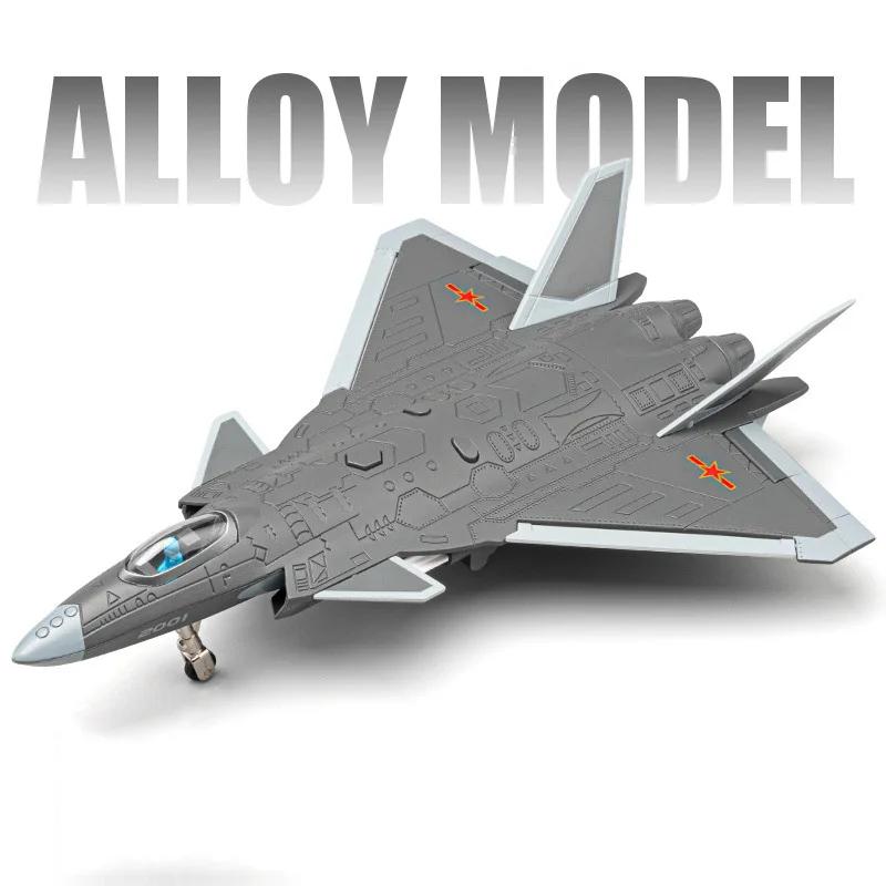 

1/84 J-20 Stealth Fighter Metal Models Toy Missile Compartment Opened Military Aircraft Model Light Music Toys Boy Festival Gift серый