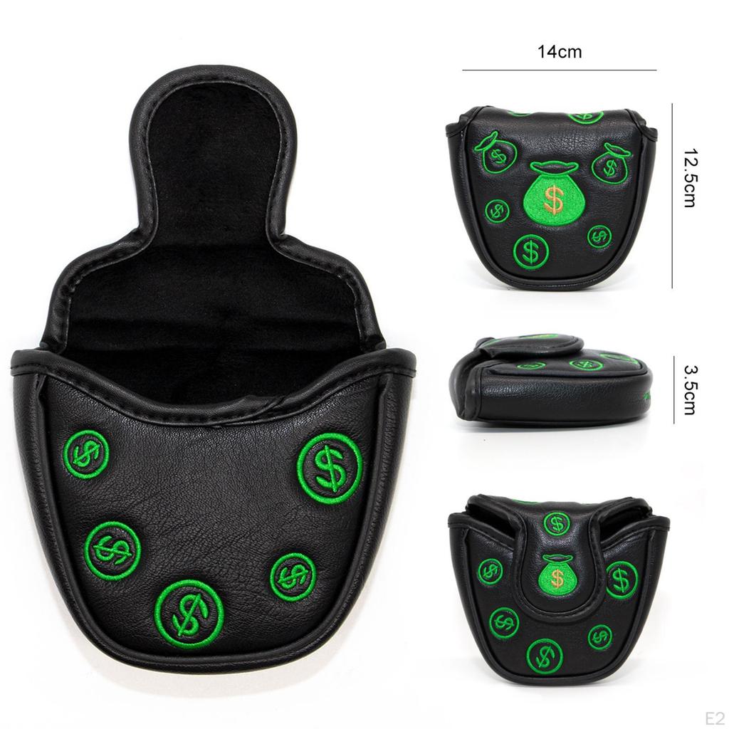Durable Golf Mallet Putter Head Cover, Club Headcovers, Embroidery Wrap Easy for Golfers Women
