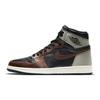 Buty Unisex Air Jordan 1 Retro High OG Patina Czarne Jasno-Wojskowe Żaglowe 555088-033