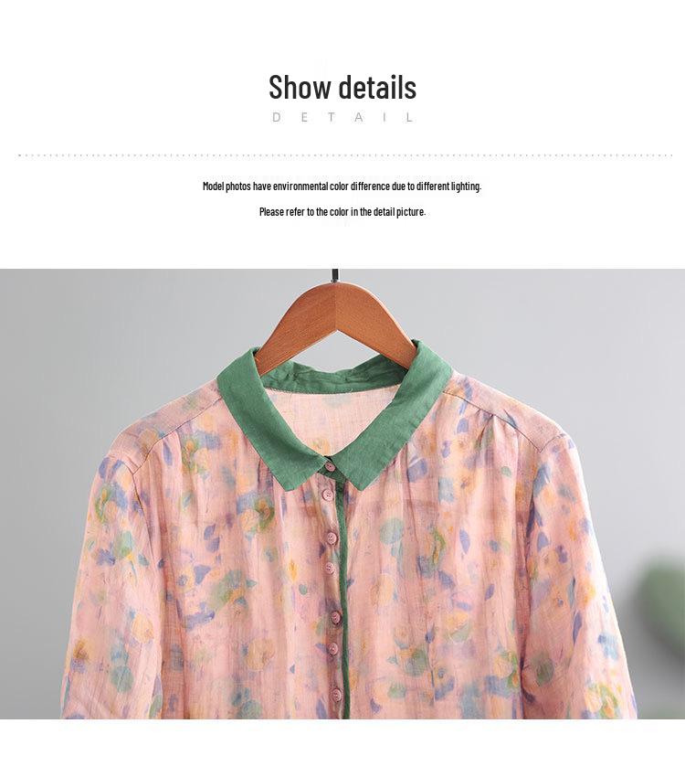 2025 Korean Plus-Size Retro Print Two-Piece Set for Women