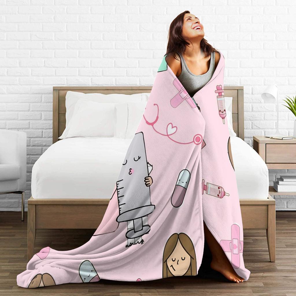 Super Warm Blanket Travel Office Medical Nurse Doctor Throw Blanket Flannel Bedspread For Bedroom Novelty Sofa Bed Cover