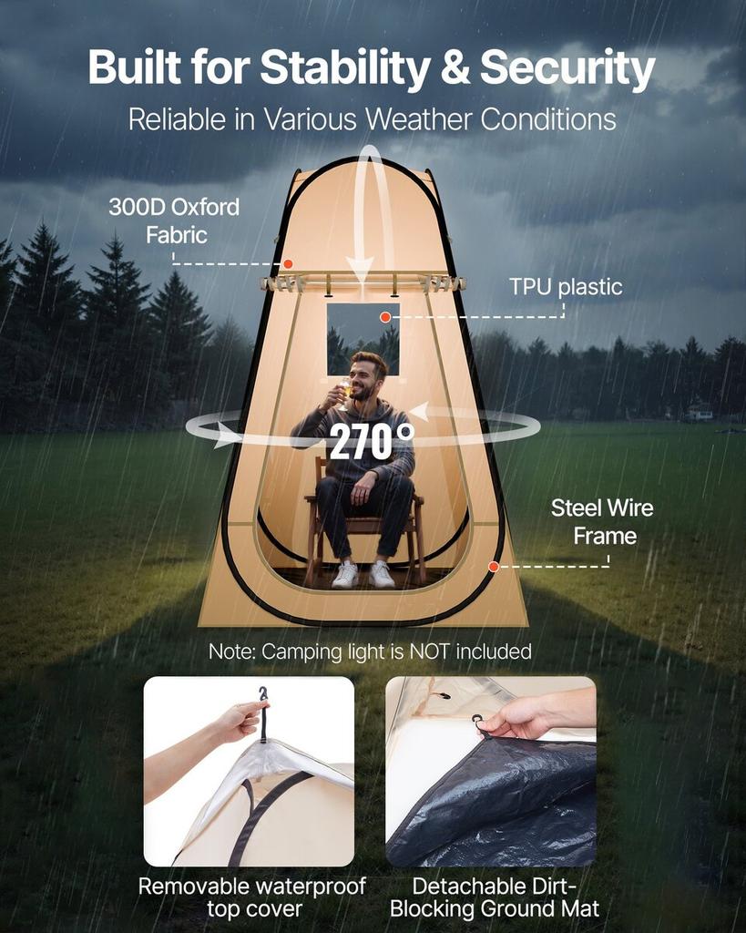 Pop up Sports Tent, 1.2x1.2 m Clear Bubble Tent for 1 Person, Waterproof Outdoor Pod with Floor Mat & Top Cover, Garden Igloo Dome Tents Camping