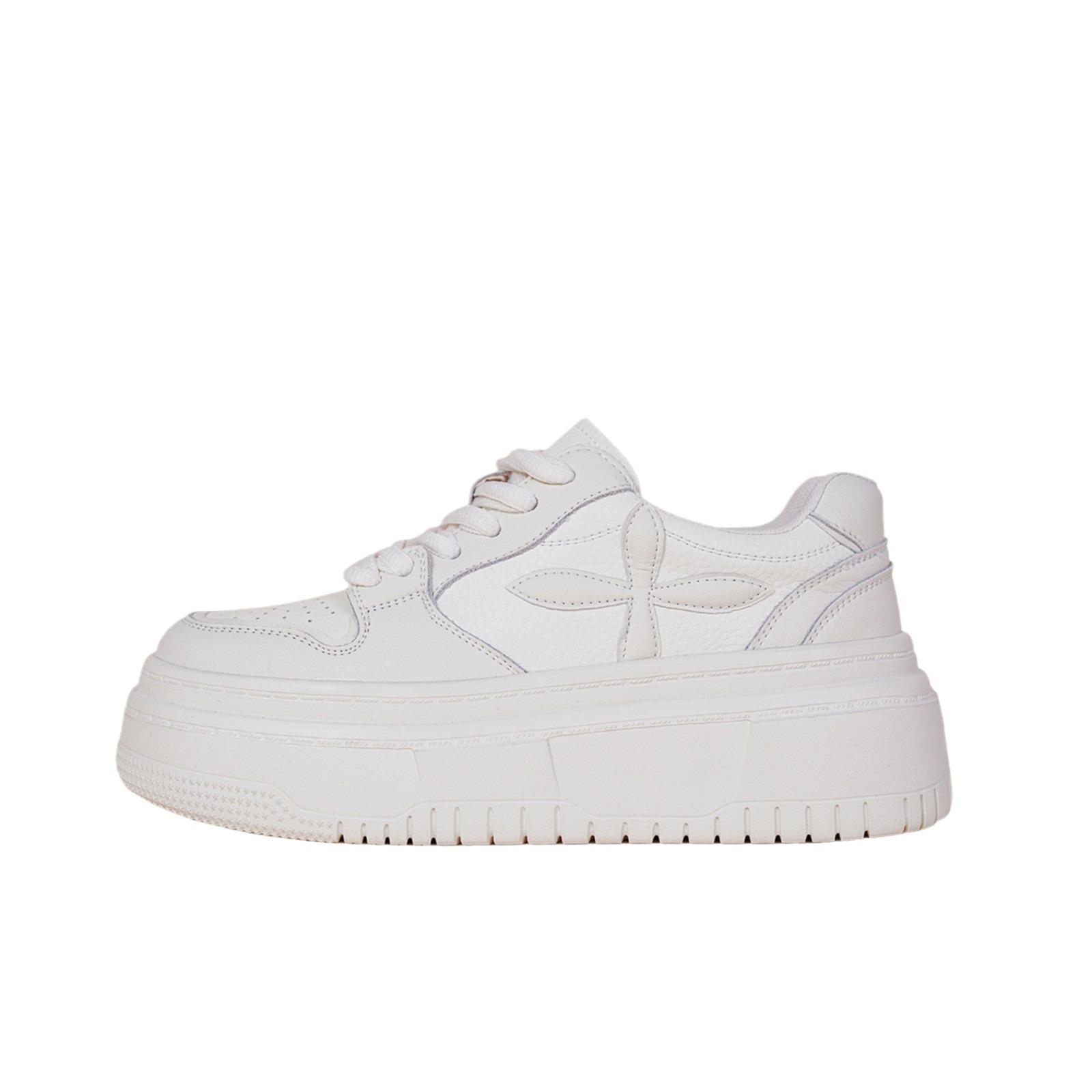 

New Leather Women s White Casual Sneakers Breathable Woman Vulcanize Sport Walking Running Platform Flats Shoes autumn 35