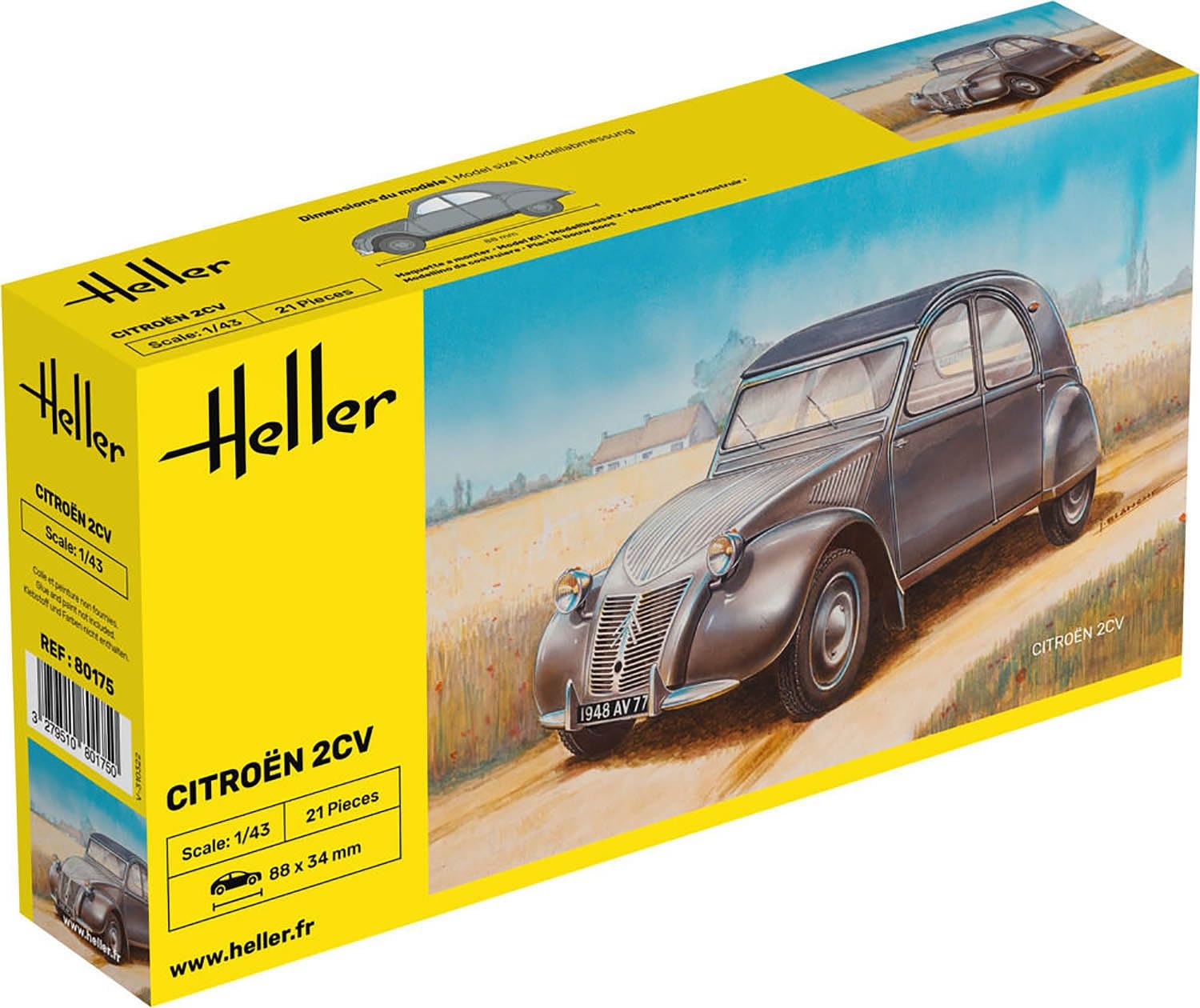 

Platz Herre Citroen 2CV пластиковая модель HE80175 1/43