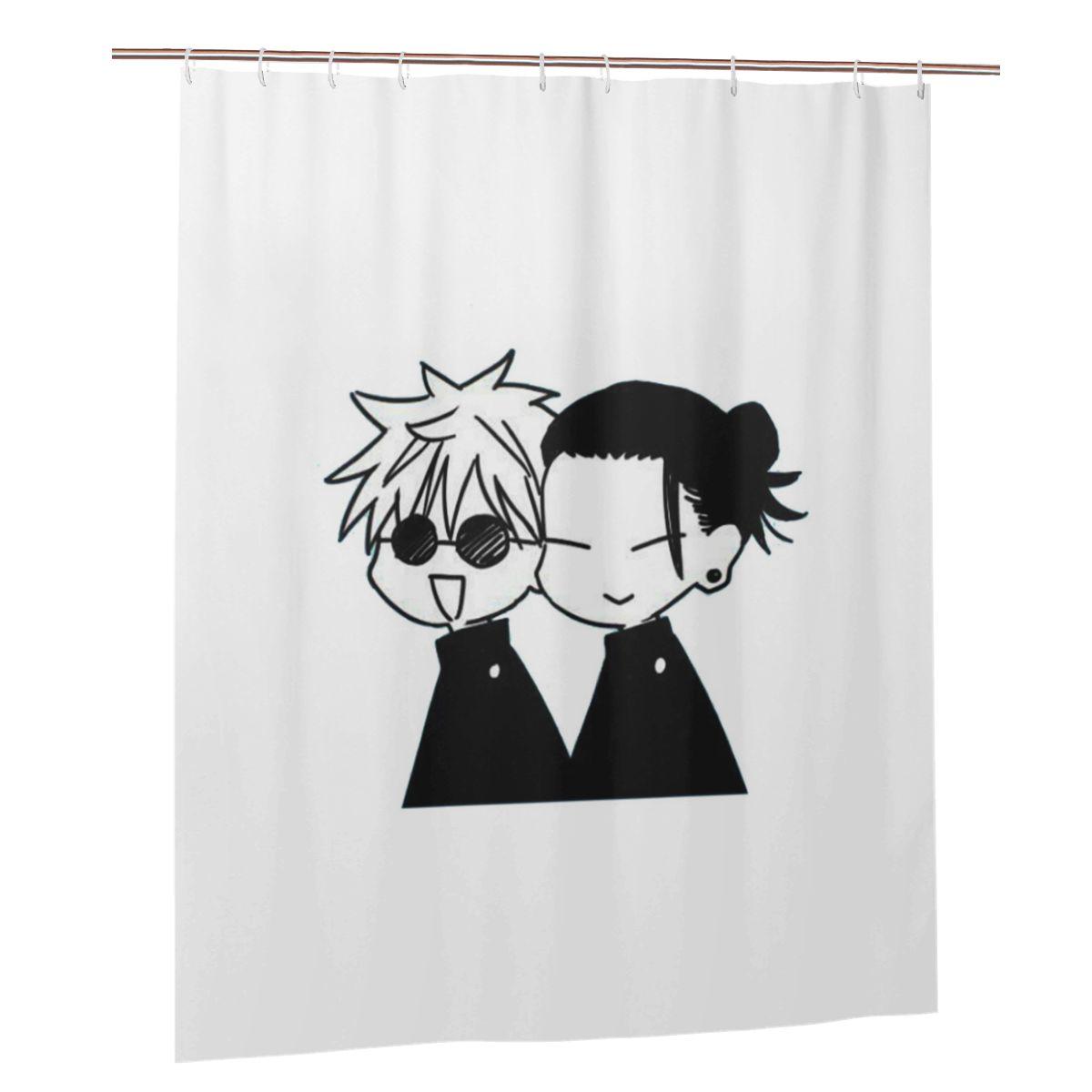 

Gojo Satoru And Geto Suguru Shower Curtain Bathroom Polyester Waterproof Bath Curtains With Hooks W60H190(CM)-1 Pcs