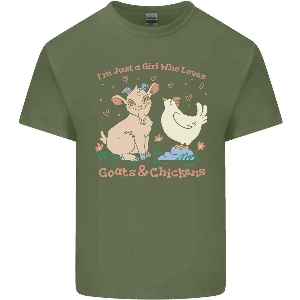 A Girl Who Loves Goats Chickens Farmer Unisexs Light Cotton TShirt
