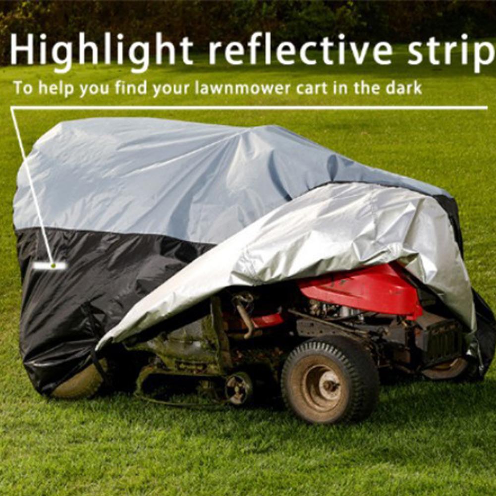600D Oxford Fabric Lawn Mower Cover For Outdoor Protection As Shown Foldable Storage Bag Elastic Pullstring Closure