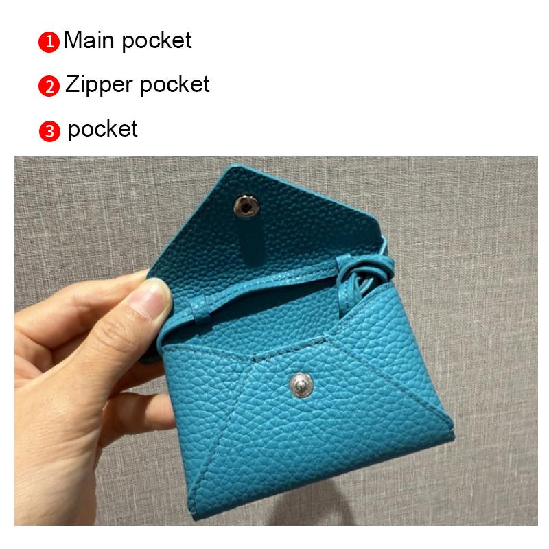 Genuine Leather Mini Crossbody Bag for Women Envelope Style Phone Purse