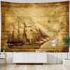Vintage Pirate Ship Tapestry for Home Art