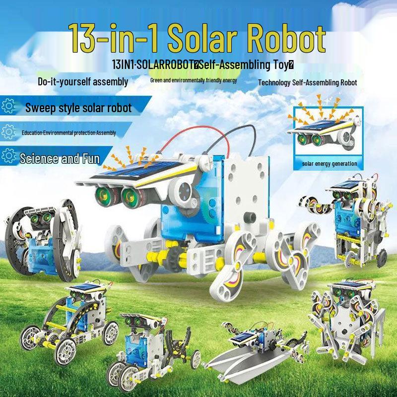 13-in-1 DIY Solar-Powered Toy Car & Intelligent Robot Kit