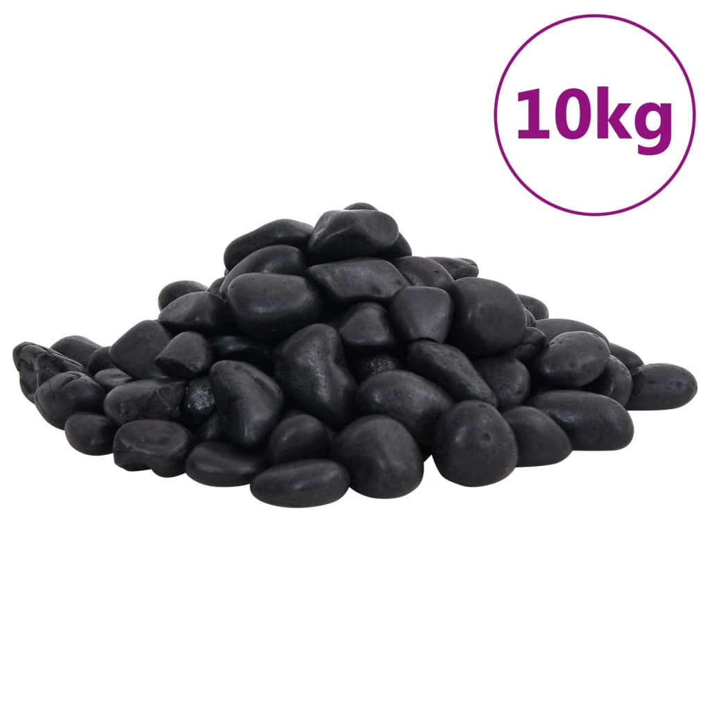 Vidaxl Polerowane Kamyki, 10 Kg, Czarne