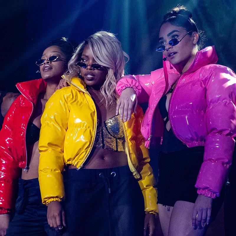 A2066T Women's Cotton-Filled PU Leather Jacket - Stand Collar, Autumn/Winter Collection