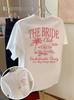 T-shirt Stampata Festa di Addio al Nubilato The Bride Club Girocollo Manica Corta Grafica Spiaggia San Diego Estate Matrimonio Outfit da Strada