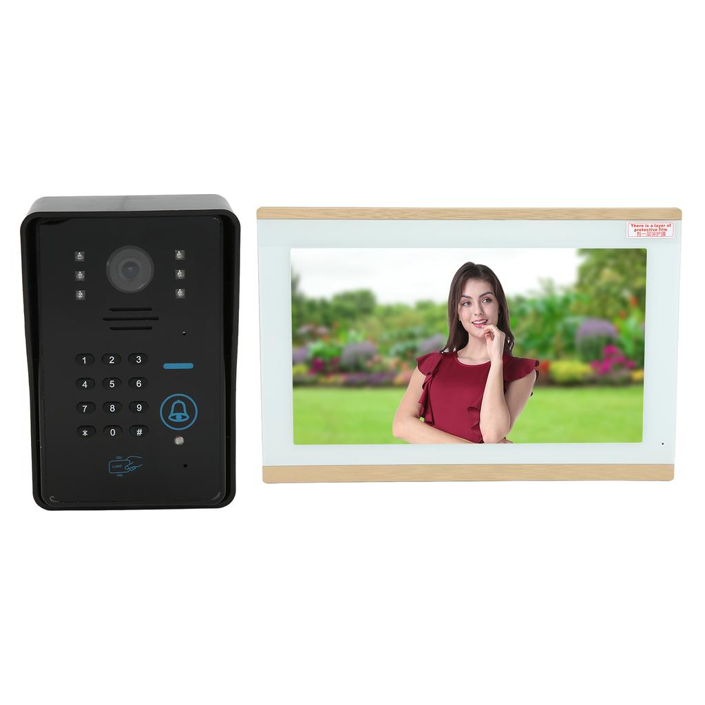 WLAN Video-Türsprechanlage Drahtlos 1080P Gegensprechanlage Passwortkarte mit Regenschutz 100?240V für TUYAUS Stecker