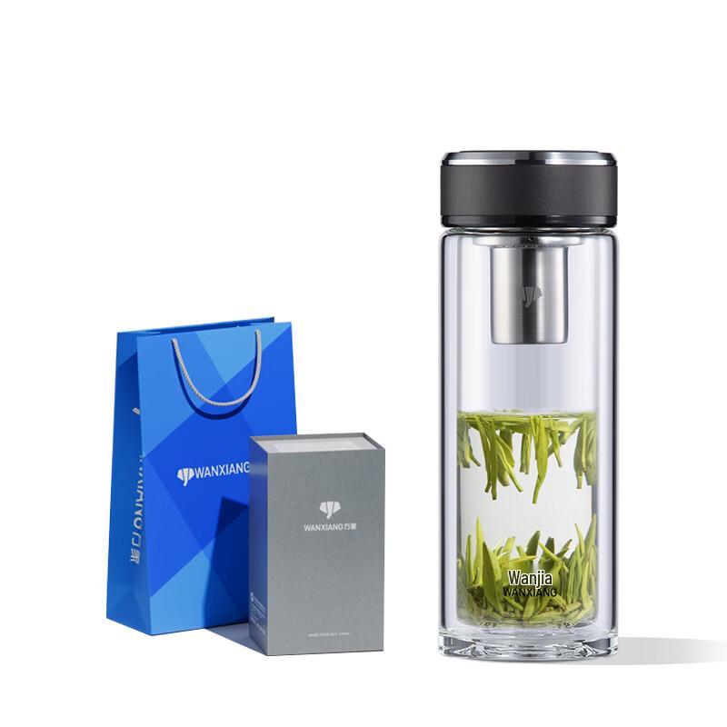 Wanxiang Double-Layer Glass Travel Tea Cup