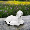 Resin Figurine Lamb Ornament Decor for Garden Farm Yard Gifts Artificial Lamb Craft, Mother Baby Sheep