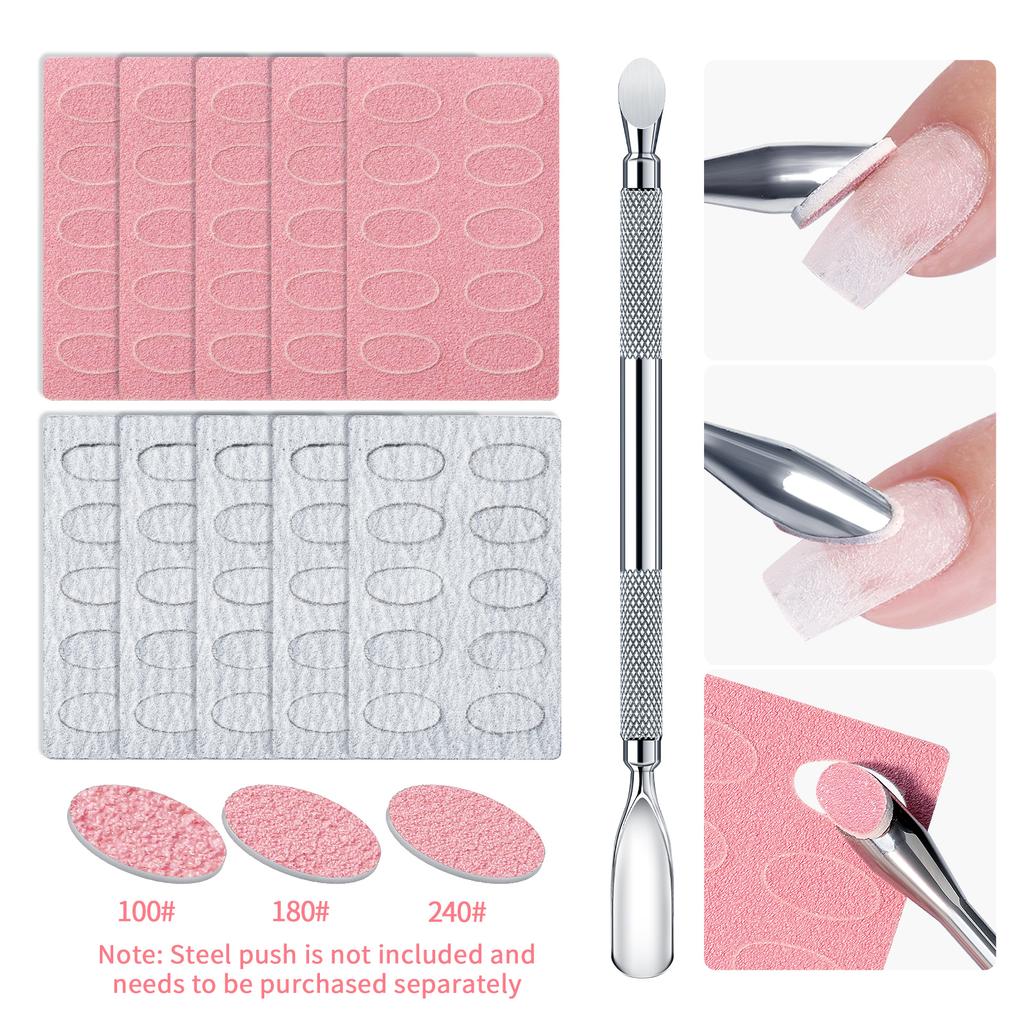 5/10Sheet Nail Cuticle Pusher Self-adhesive Sand 100#180#240# Flake File Trimming Nails Pre Polishing Sandpaper Set ManicureTool
