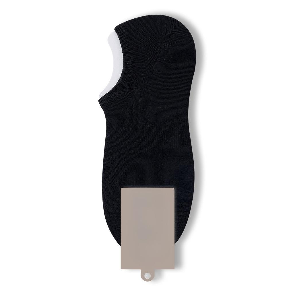 Men's Spring and Summer Thin Cotton Sweat Absorbing Boneless Antibacterial Mesh Invisible Heel Socks