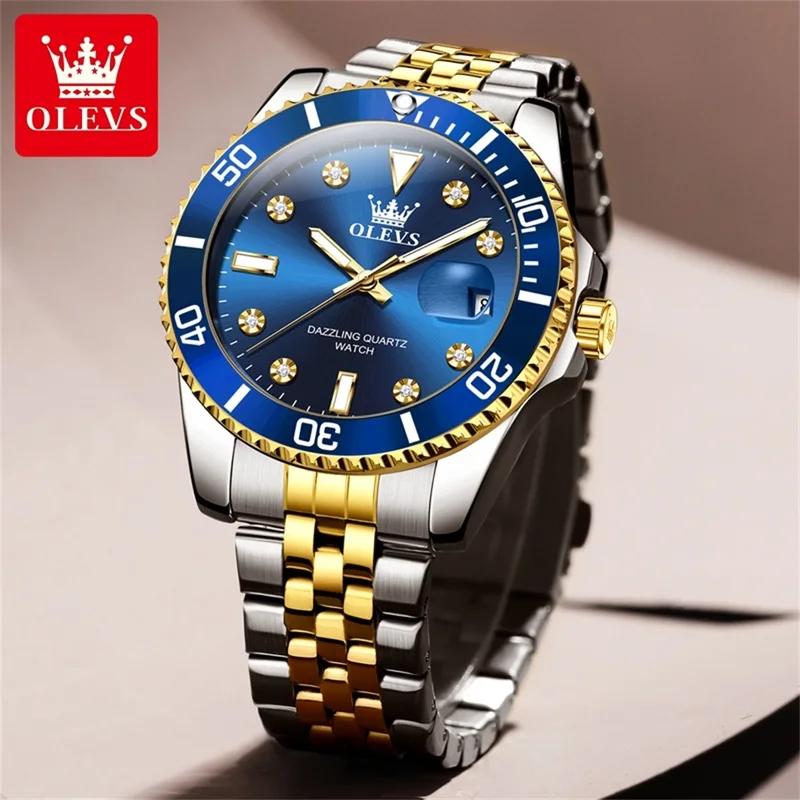 OLEVS Pánské hodinky Luxusní originální hodinky Quartz Trendy Módní Značka Automatic Date Vodotěsné pánské hodinky