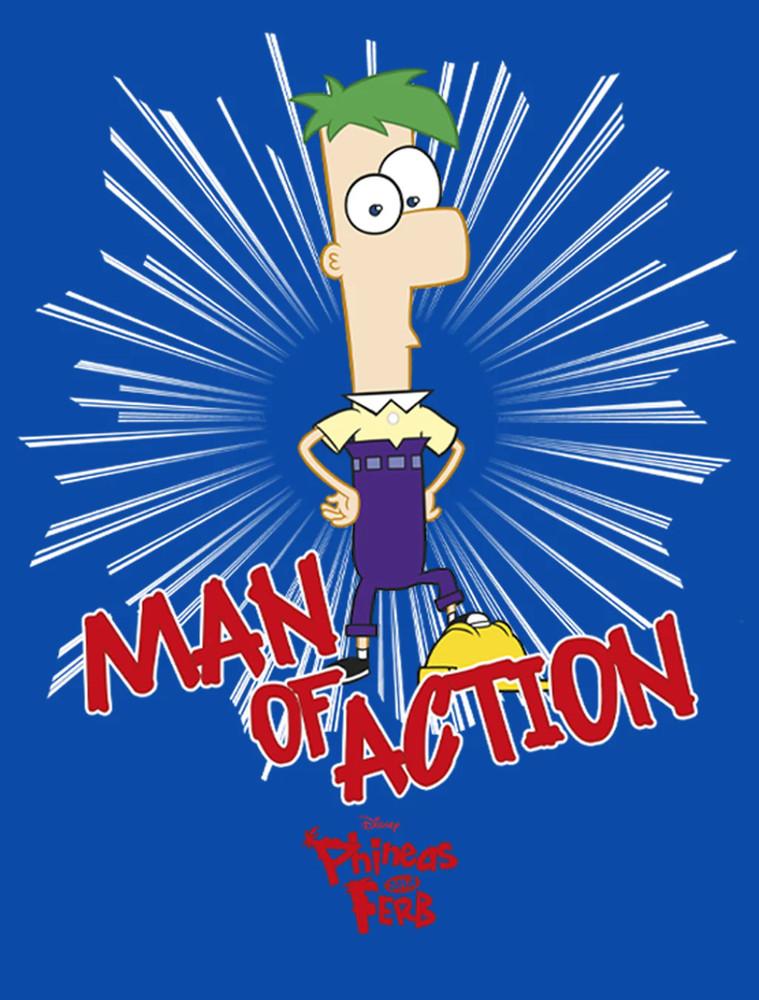 

Phineas & Ferb Gift For Friends Blue T-Shirt Cotton All Size Unisex T-Shirt S