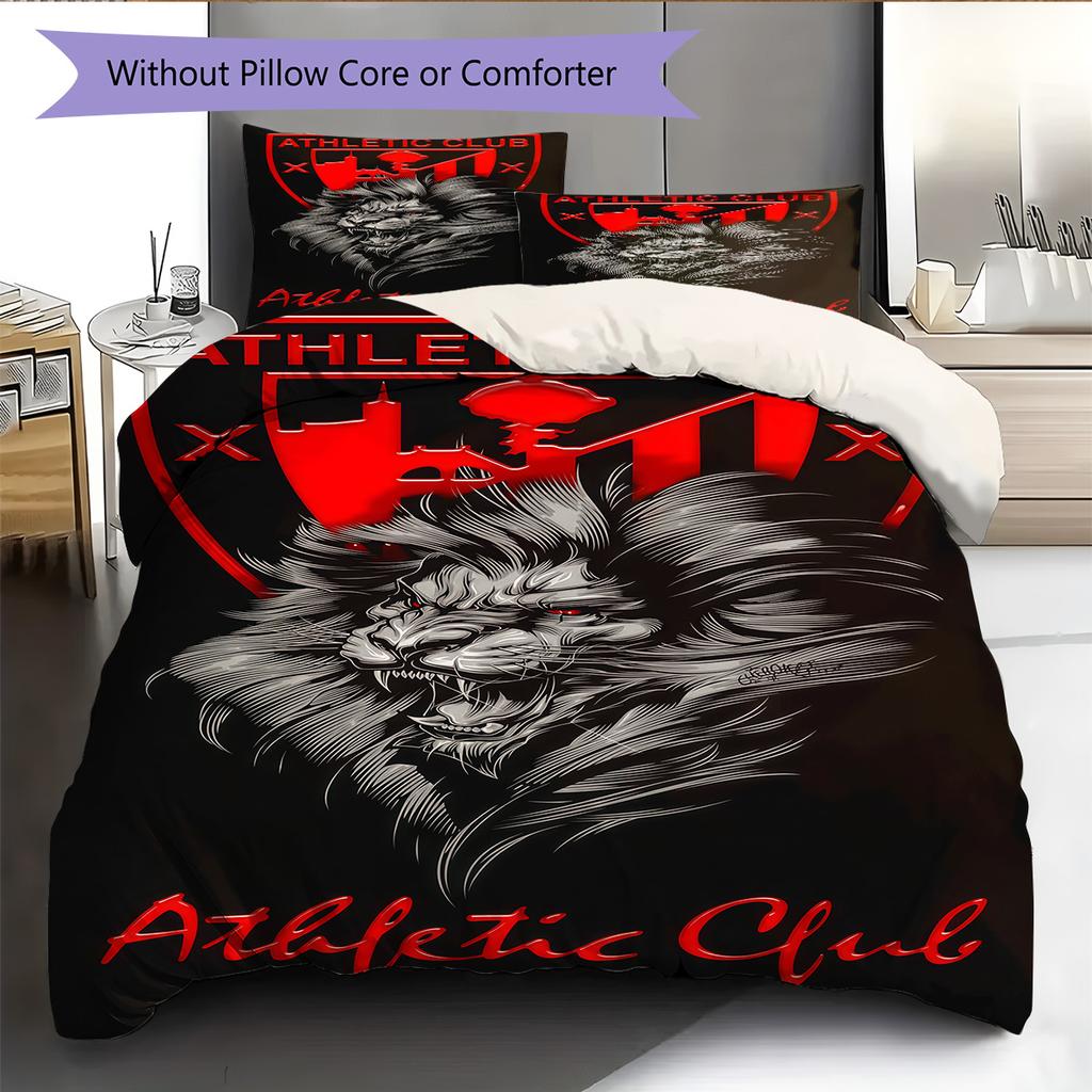 Bilbao logo Patrón Juego de Ropa de Cama Colcha Colcha Funda de Almohada Decoración del Hogar Regalo de Cumpleaños (1 * funda nórdica + 2 * fundas de almohada, sin núcleo)