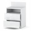 Nightstand White Gloss Nightstand 40cm 2S Shelf Loft Bedroom Furniture