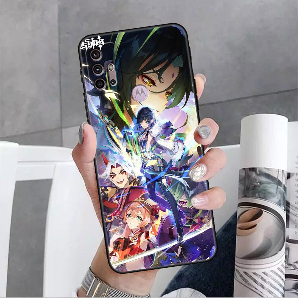 Case For Motorola G30 G60 G9 Play One Fusion Plus Edge 20 G8 Power Lite G22 G50 G200 G51 G71 G31 Phone Cover Genshin Impact Capa