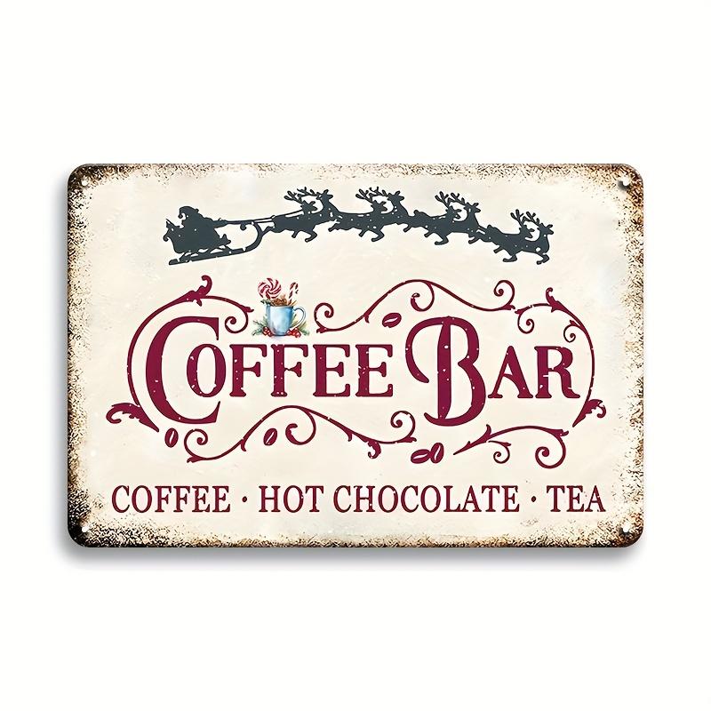 Кофейня Забавная металлическая жестяная табличка Винтажная рождественская жестяная пластина Идеально подходит для декора гостиной Декора кофейни Декора бара Паб D 20x30cm（7.8x11.8inch）