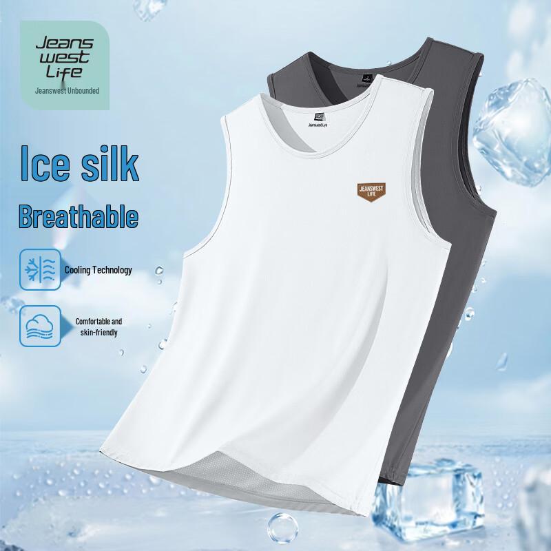 JEANSWEST LIFE Unisex Cool-Touch Logo Tank Top L белый