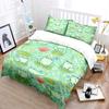 Cartoon Frogs On Lily Pads And Flowers Print Bedding Set 1 Duvet Cover 2 Pillowcases For Adult Children Luxury Gift Full Size