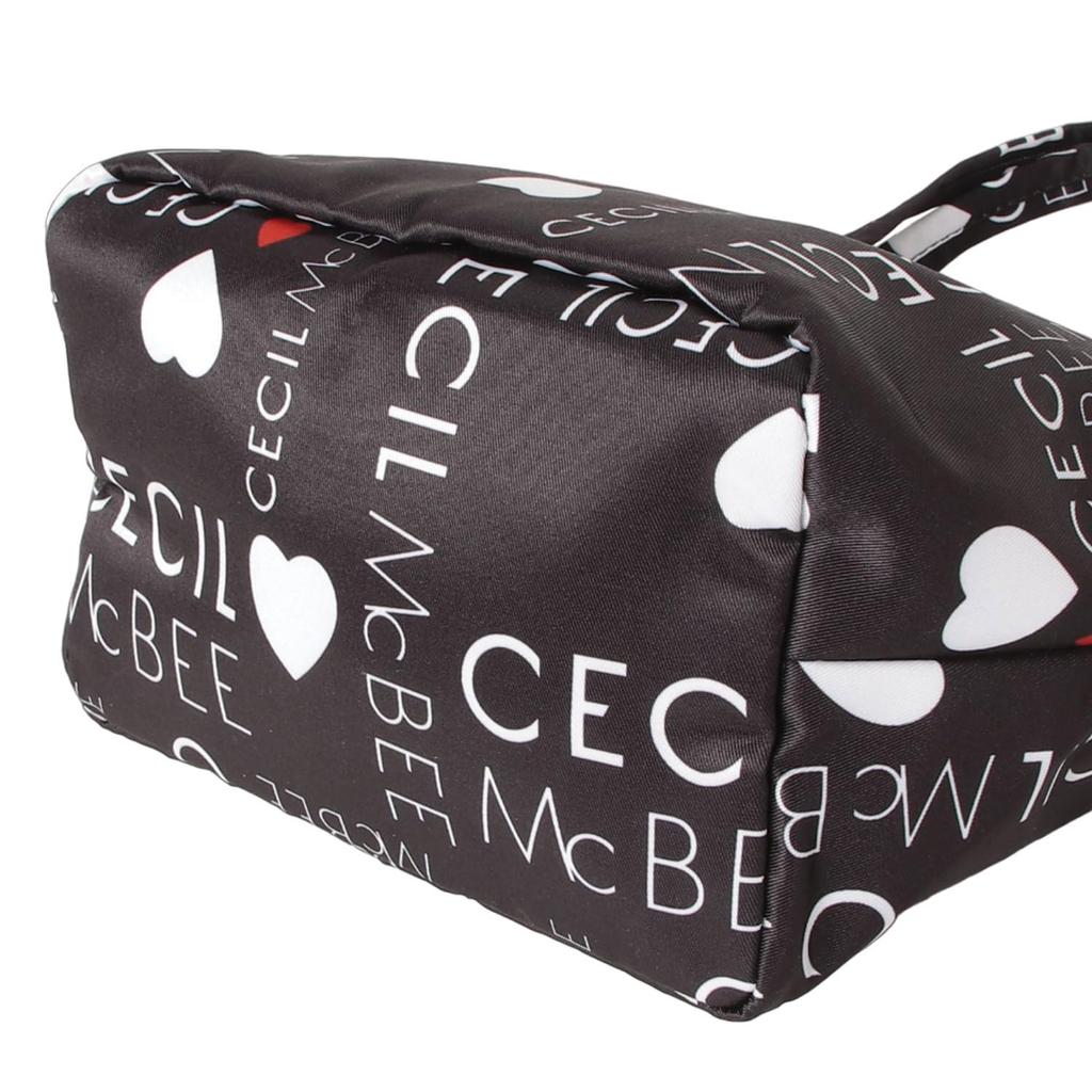 Cecil McBee Green Tote Bag, Women's Logo Pattern Mini Tote, CM121139, White