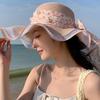 Bowknot Wide Brim Sun Hat Breathable Fisherman Sunshade Cap Fashion Lace Streamers Straw Hat  Girls